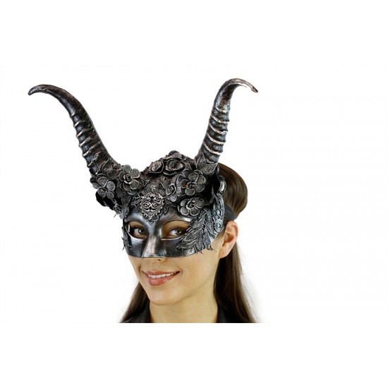 Silver Ornate Creature Horned Mask Silver Ornate Creature Horned Mask