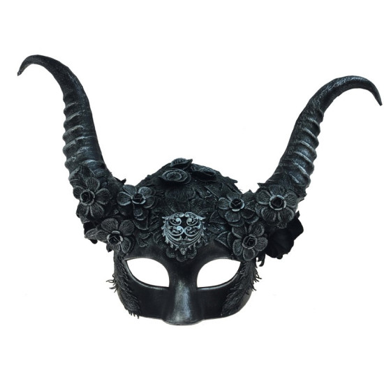 Silver Ornate Creature Horned Mask Silver Ornate Creature Horned Mask