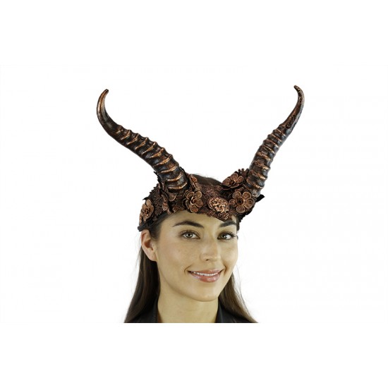 Copper Floral Horned Headpiece