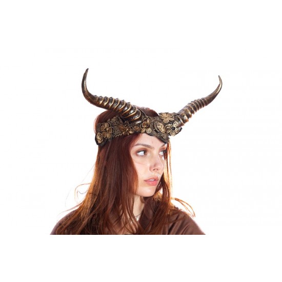 Gold Floral Horned Headpiece Gold Floral Horned Headpiece