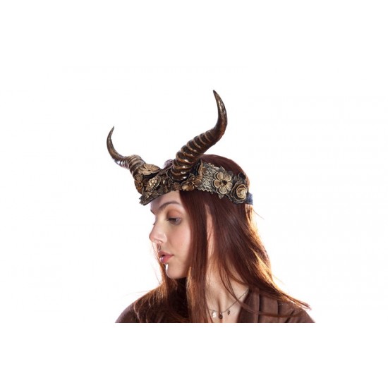 Gold Floral Horned Headpiece Gold Floral Horned Headpiece