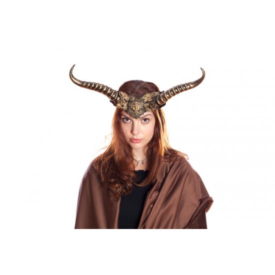 Gold Floral Horned Headpiece Gold Floral Horned Headpiece