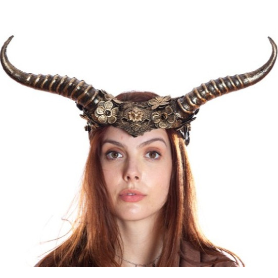 Gold Floral Horned Headpiece Gold Floral Horned Headpiece
