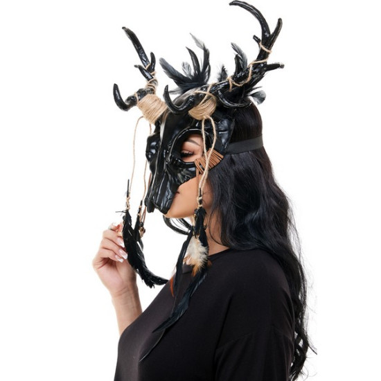 Black Deer Skull Antler Mask Black Deer Skull Antler Mask