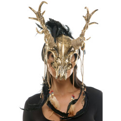 Gold Deer Skull Antler Mask
