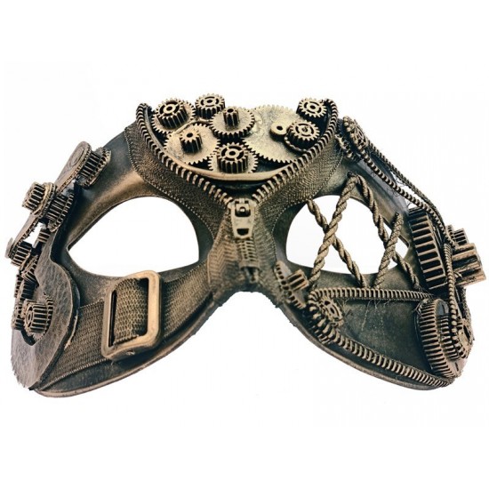 Gold Steampunk Gear Half Mask Gold Steampunk Gear Half Mask