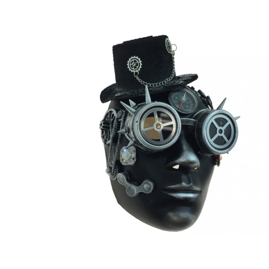 Silver Steampunk Compass Goggles Mask Silver Steampunk Compass Goggles Mask