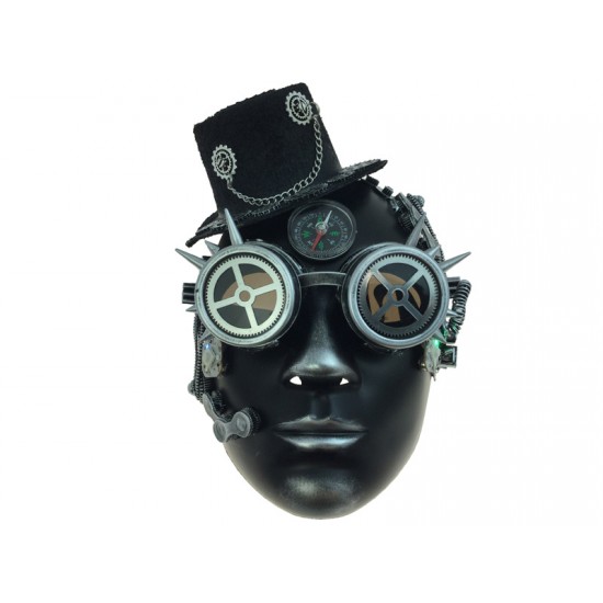 Silver Steampunk Compass Goggles Mask Silver Steampunk Compass Goggles Mask