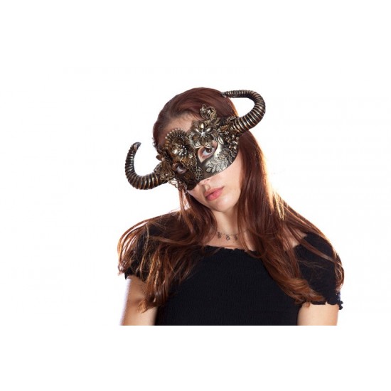 Gold Embellished Horned Mask