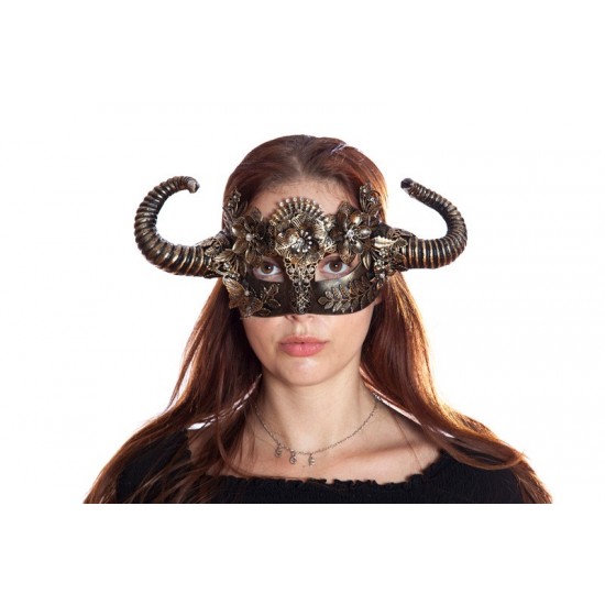 Gold Embellished Horned Mask