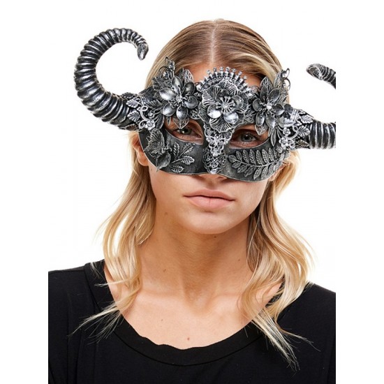Silver Horned Voodoo Mask Silver Horned Voodoo Mask