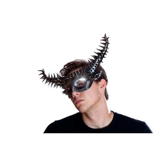 Silver Spiked Horn Mask Silver Spiked Horn Mask