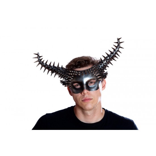 Silver Spiked Horn Mask Silver Spiked Horn Mask