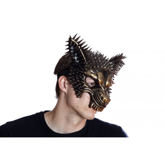 Gold Spiked Wolf Mask Gold Spiked Wolf Mask