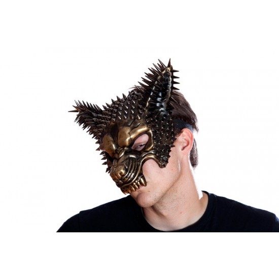 Gold Spiked Wolf Mask Gold Spiked Wolf Mask