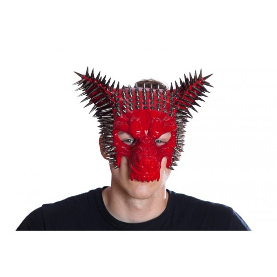 Red Spiked Wolf Mask