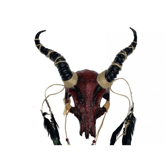 Red Bone Ram Skull Headpiece Red Bone Ram Skull Headpiece