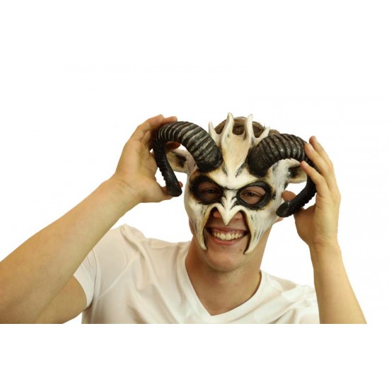 White Demon Ram Horn Mask White Demon Ram Horn Mask