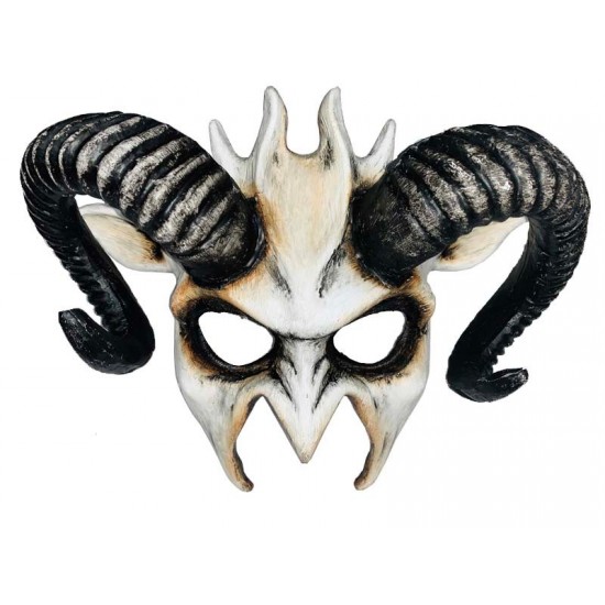 White Demon Ram Horn Mask White Demon Ram Horn Mask
