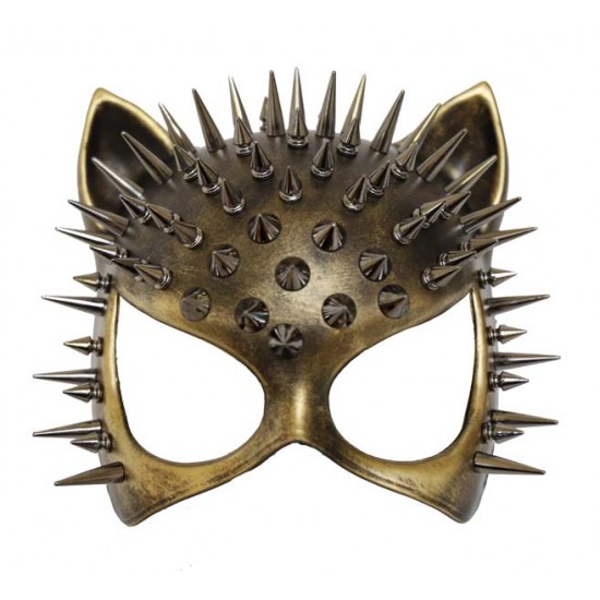 Gold Spiked Cat Mask Gold Spiked Cat Mask
