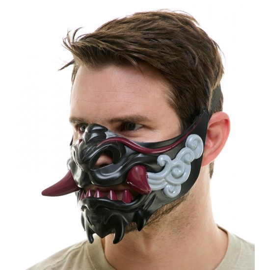 Black Demon Oni Half Mask Black Demon Oni Half Mask