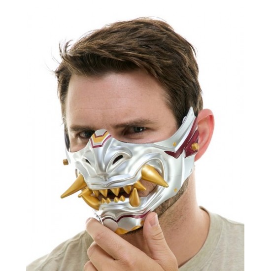 Silver Demon Oni Half Mask Silver Demon Oni Half Mask