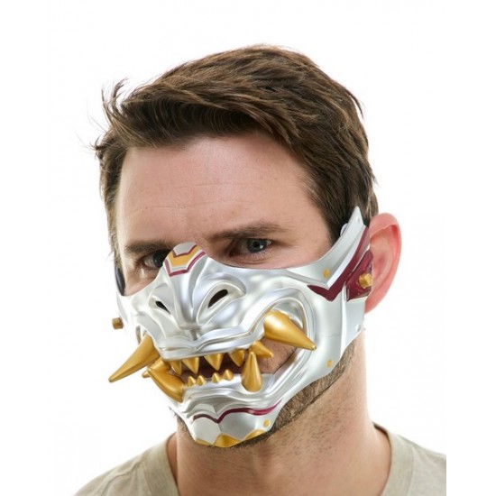 Silver Demon Oni Half Mask Silver Demon Oni Half Mask