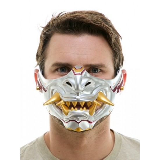 Silver Demon Oni Half Mask Silver Demon Oni Half Mask