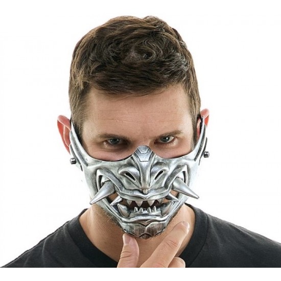 Silver Oni Demon Half Mask Silver Oni Demon Half Mask
