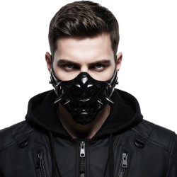 Black Oni Demon Half Mask
