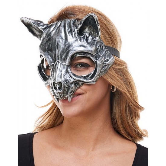 Silver Cat Skull Mask Silver Cat Skull Mask