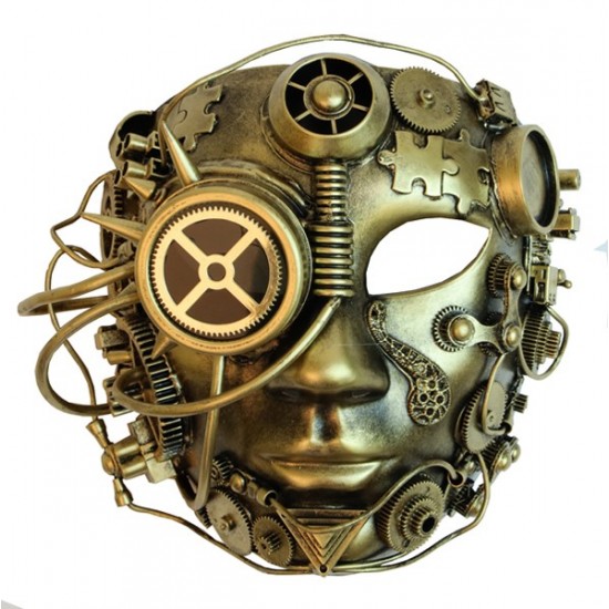 Gold Steampunk Cyborg Mask Gold Steampunk Cyborg Mask