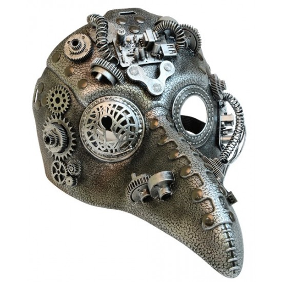 Silver Steampunk Plague Doctor Mask Silver Steampunk Plague Doctor Mask