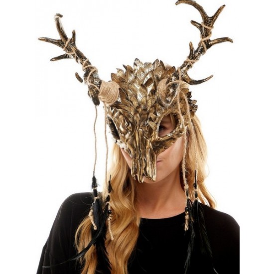 Gold Skull Horned Headpiece Gold Skull Horned Headpiece