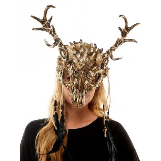 Gold Skull Horned Headpiece Gold Skull Horned Headpiece