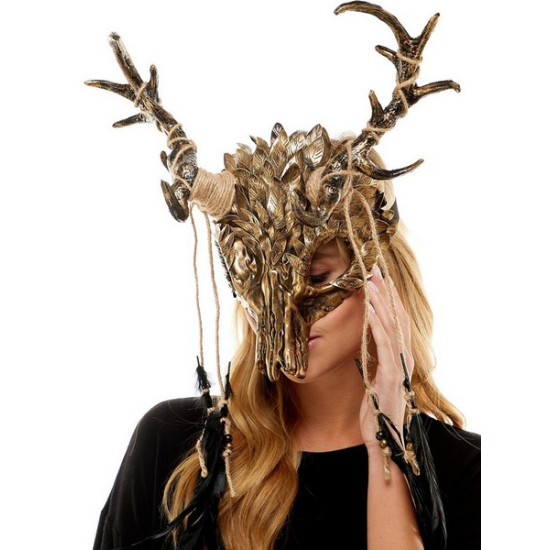 Gold Skull Horned Headpiece Gold Skull Horned Headpiece