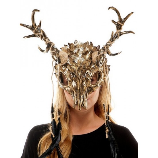 Gold Skull Horned Headpiece Gold Skull Horned Headpiece
