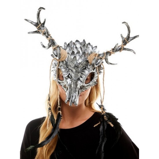 Silver Skull Horned Headpiece Silver Skull Horned Headpiece