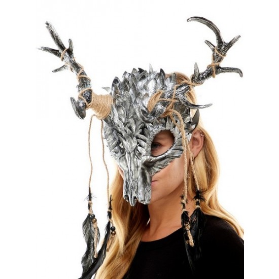 Silver Skull Horned Headpiece Silver Skull Horned Headpiece