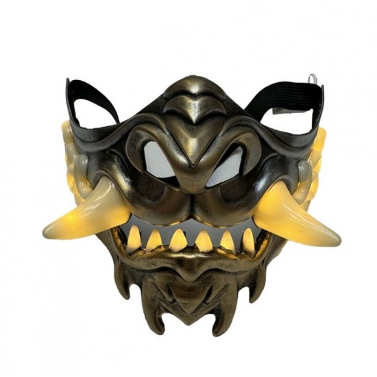 Silver & Gold Oni Tusks Mask