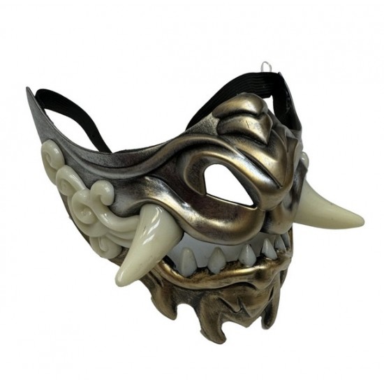 Silver & Gold Oni Tusks Mask