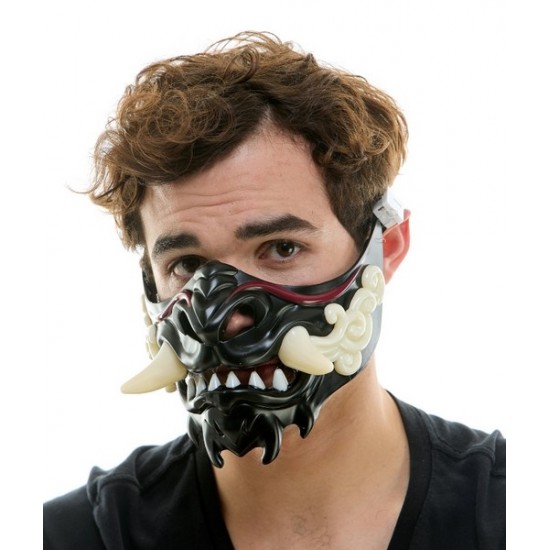 Black Light-Up Oni Tusks Mask Black Light-Up Oni Tusks Mask