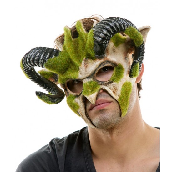 Woodland Skull Mask with Ram Horns Woodland Skull Mask with Ram Horns