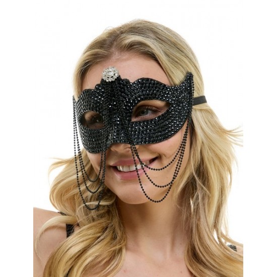 Black Rhinestone Half Mask Black Rhinestone Half Mask