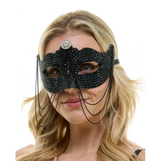 Black Rhinestone Half Mask Black Rhinestone Half Mask