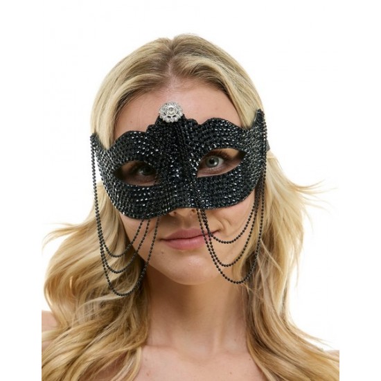 Black Rhinestone Half Mask Black Rhinestone Half Mask