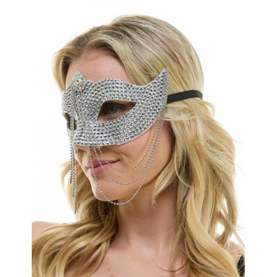 Silver Rhinestone Half Mask Silver Rhinestone Half Mask