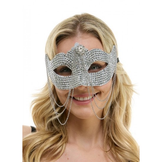 Silver Rhinestone Half Mask Silver Rhinestone Half Mask