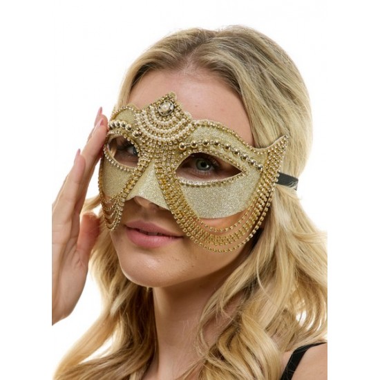 Gold Jeweled Half Mask Gold Jeweled Half Mask