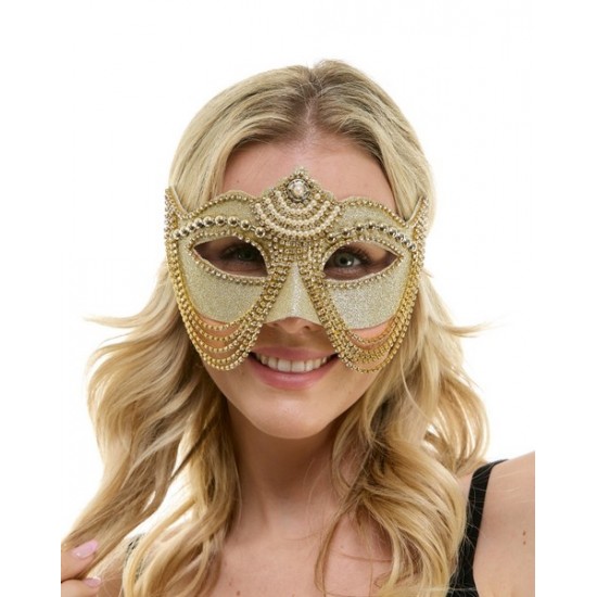 Gold Jeweled Half Mask Gold Jeweled Half Mask